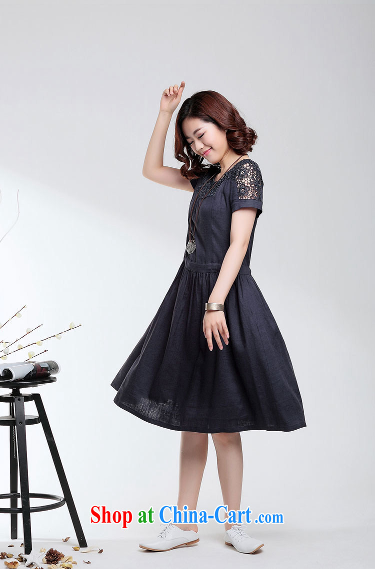 The Ju-Yee Nga 2015 summer lace stitching short-sleeved, long, large, female cotton the dresses YY 15,281 blue XXXL pictures, price, brand platters! Elections are good character, the national distribution, so why buy now enjoy more preferential! Health