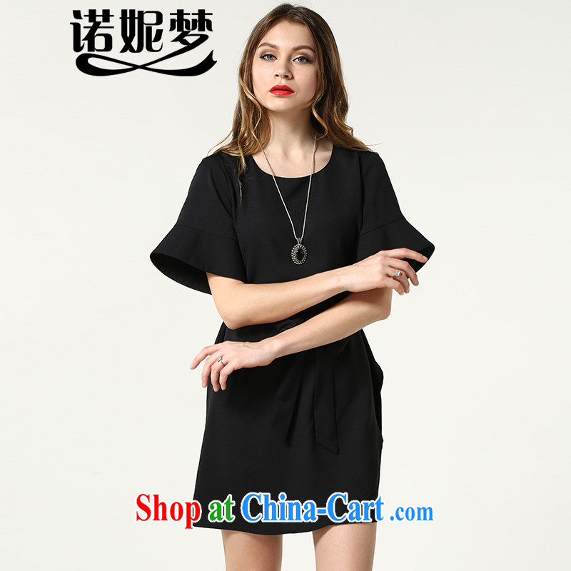 Connie's European and American Dream Original snow-woven dresses and indeed increase, female 200 Jack mm thick 2015 summer new minimalist graphics thin skirt s 3602 black XXXXXL