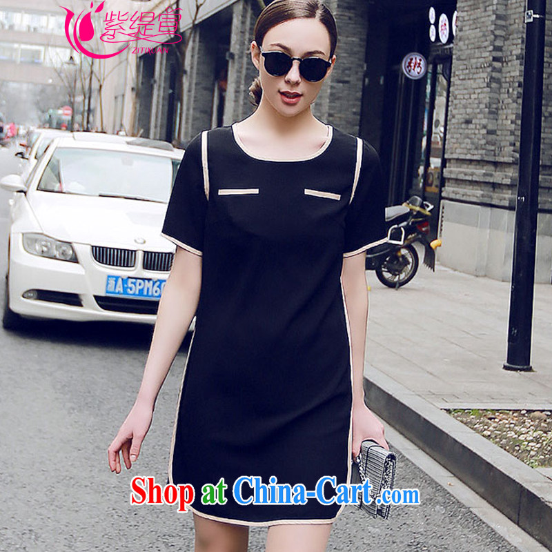 First economy 2015 declared the United States and Europe, female summer new thick mm video thin short-sleeve minimalist dress 1926 _5 XL 180 - 200 about Jack