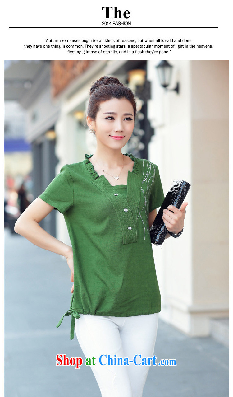 Arrogant season 2015 summer new 30 35 40 years old middle-aged mother with T shirt thick MM T-shirt large, female Green XXXL pictures, price, brand platters! Elections are good character, the national distribution, so why buy now enjoy more preferential! Health