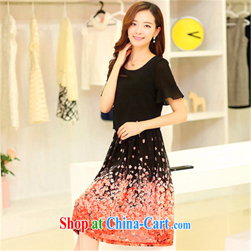 The Pueblo, The 2015 spring and summer with new long skirt the code female snow woven short-sleeved dress, with black XXXXL, the ad (BLUEST), shopping on the Internet