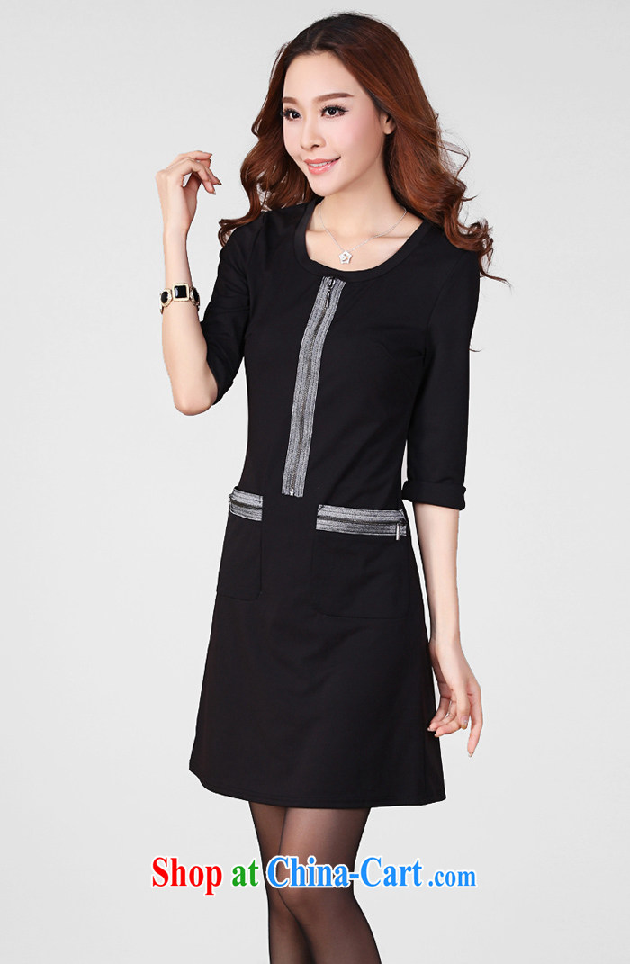 loved the code female spring new thick mm video thin loose the fat increase in cuff dress 122 black XXXL (chest of 108 to 116) pictures, price, brand platters! Elections are good character, the national distribution, so why buy now enjoy more preferential! Health