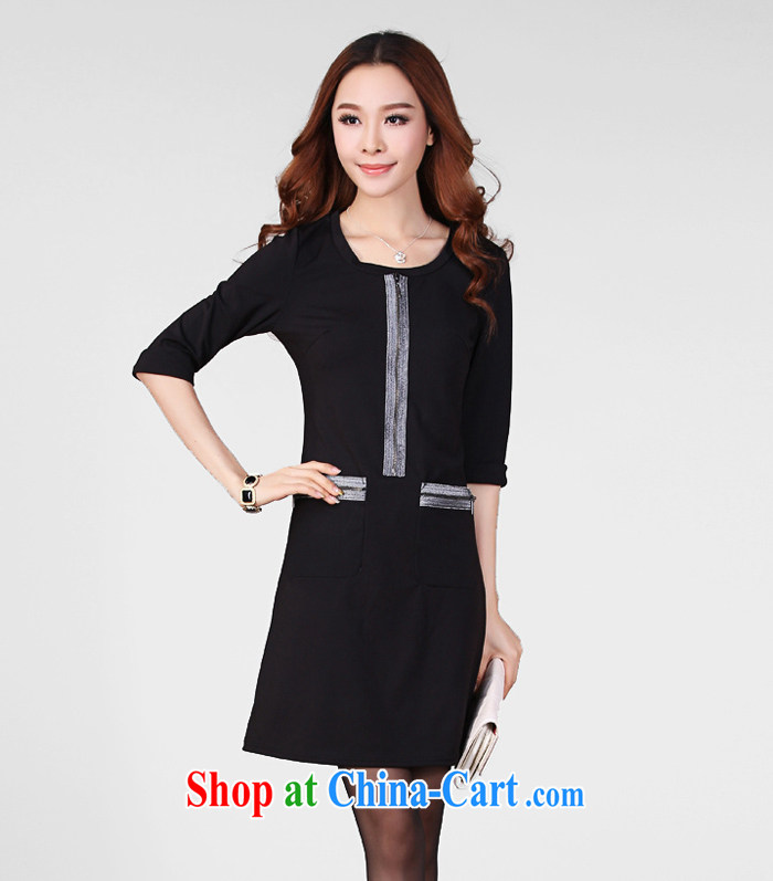 loved the code female spring new thick mm video thin loose the fat increase in cuff dress 122 black XXXL (chest of 108 to 116) pictures, price, brand platters! Elections are good character, the national distribution, so why buy now enjoy more preferential! Health