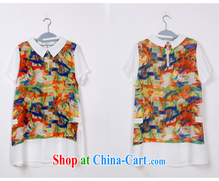 Yi express summer female short-sleeved shirt, long, and indeed increase, snow-woven shirts thick MM loose video thin solid shirt B 2451 Map Color 4 XL pictures, price, brand platters! Elections are good character, the national distribution, so why buy now enjoy more preferential! Health