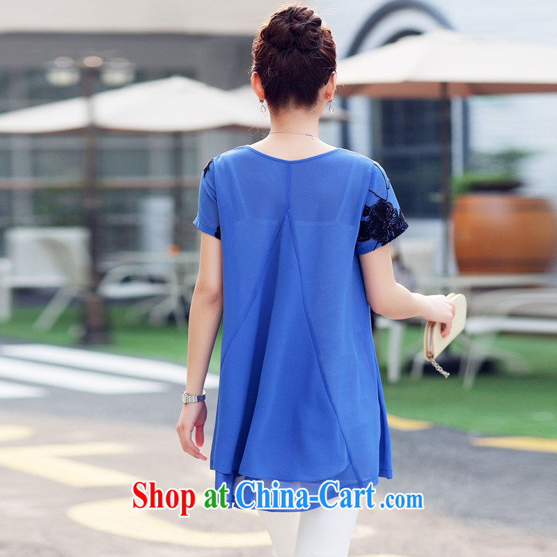 Stylish 1000 2015 addressing new leave of two part loose stamp snow woven shirts women, girls with summer and indeed the size shirt S 141,588 blue XXL, stylish 1000 hunt, shopping on the Internet