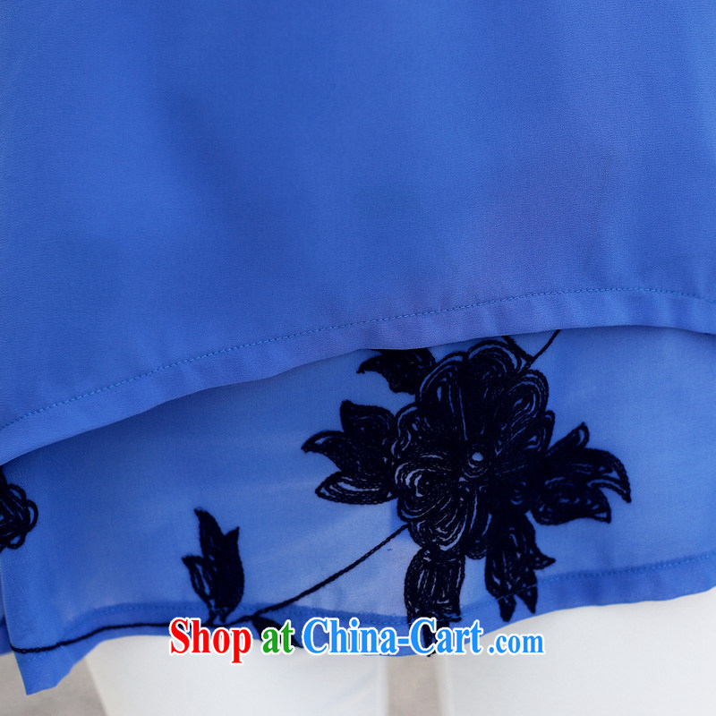 Stylish 1000 2015 addressing new leave of two part loose stamp snow woven shirts women, girls with summer and indeed the size shirt S 141,588 blue XXL, stylish 1000 hunt, shopping on the Internet