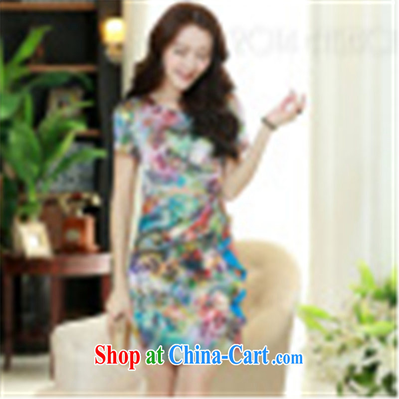The United States and Europe the noble sauna silk silk stamp the code beauty summer 2014 New Silk Dresses 1002 blue M, Chun-sub (chunzinuo), and shopping on the Internet