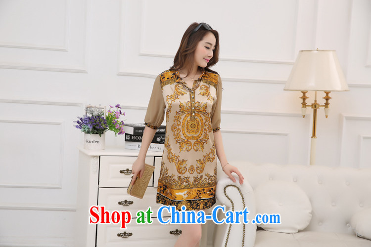 To call for summer 2015 New National wind relaxed and the large, middle-aged mother dresses summer the belt beige 4 XL pictures, price, brand platters! Elections are good character, the national distribution, so why buy now enjoy more preferential! Health