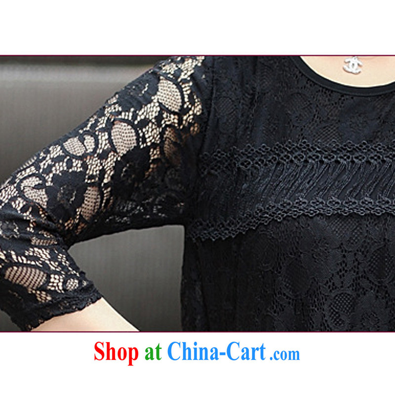 Lehman, lymalon, thick, thin. Summer 2015 mm thick new, larger female and indeed increase in Loose Cuff lace shirt 950 black XXXXL, Lehman Ronnie (LYMALON), shopping on the Internet