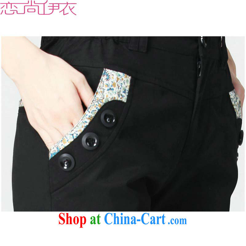 The package mail and ventricular hypertrophy, shorts new summer leisure waist pants pocket stamp graphics thin hot pants on the younger sister, pants and stylish 100 ground pants black 4 XL 2 feet 7, land is still the clothes, and shopping on the Internet
