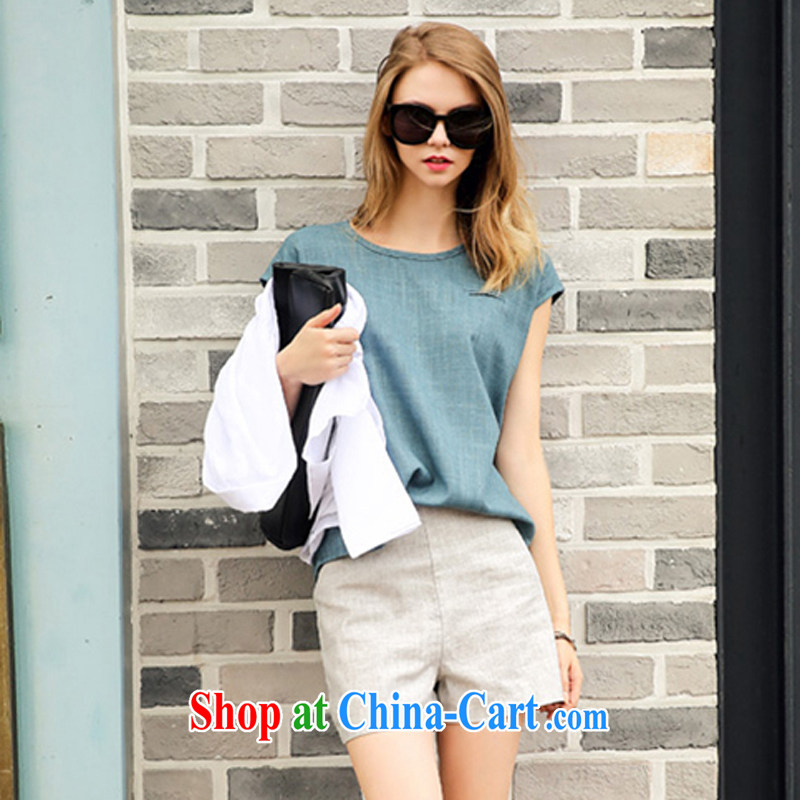 Image of 2015 Connie new linen Leisure package summer fashion in Europe and high waist graphics thin shorts larger women 2922 photo color M, an image of her, and shopping on the Internet