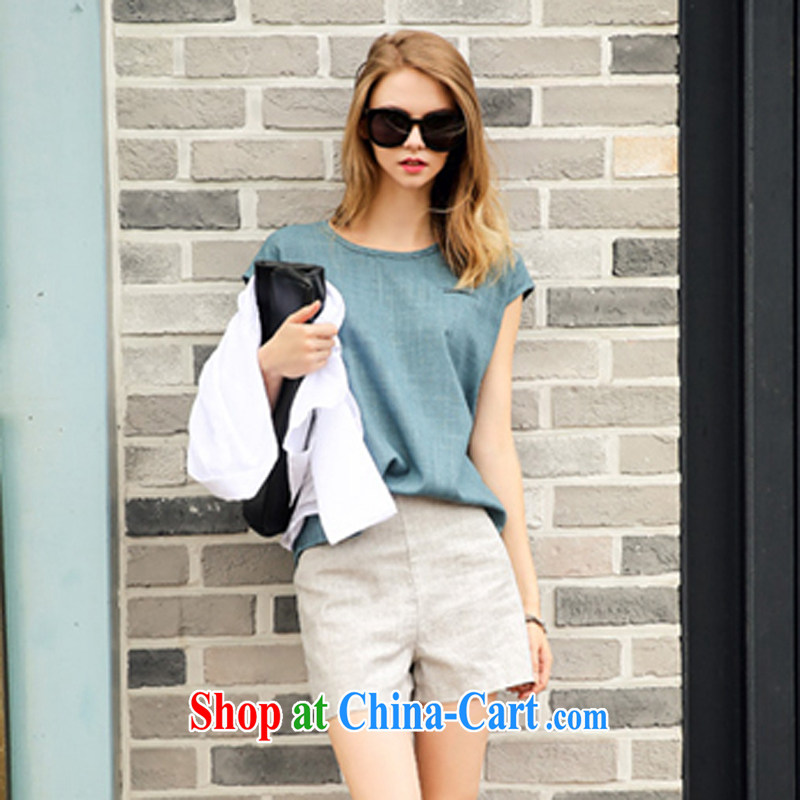 Image of 2015 Connie new linen Leisure package summer fashion in Europe and high waist graphics thin shorts larger women 2922 photo color M, an image of her, and shopping on the Internet