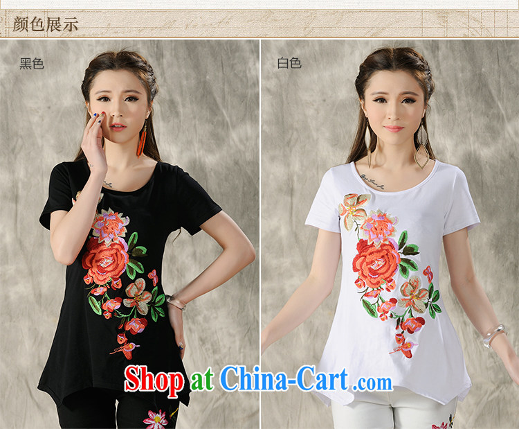 Spring and Summer new Ethnic Wind fine embroidery embroidery, long is not under the rules before the code ladies short-sleeved shirt T sung lim bird 2015 delivery package mail black 3 XL pictures, price, brand platters! Elections are good character, the national distribution, so why buy now enjoy more preferential! Health