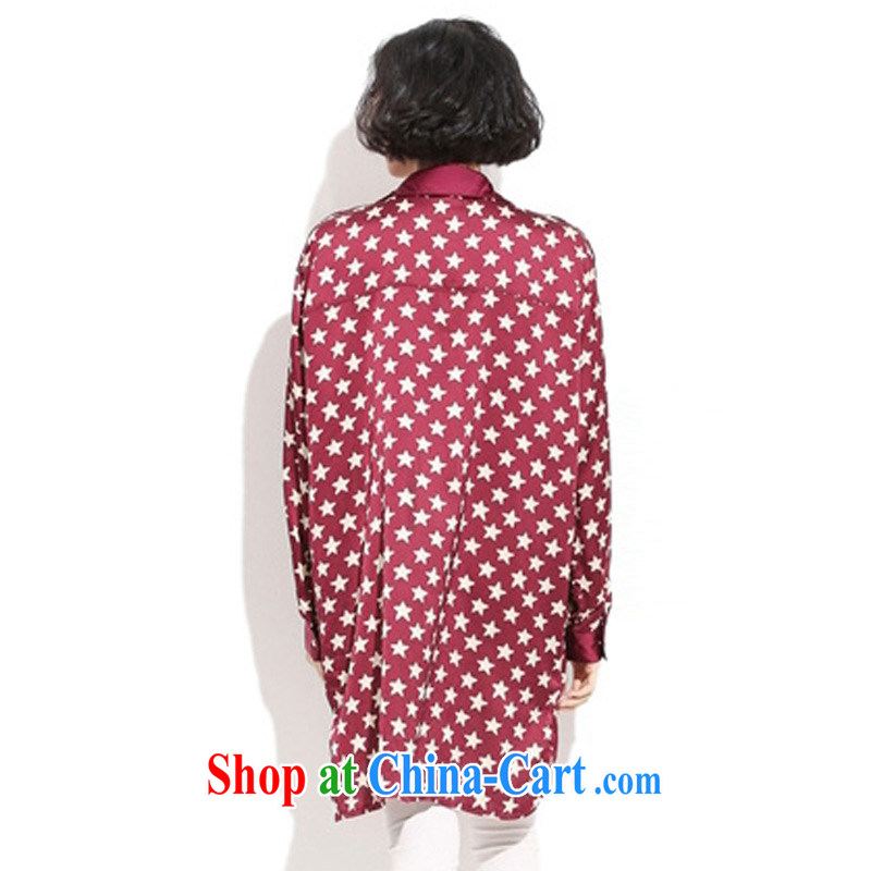 Director of the Advisory Committee 2015 spring new Korean loose the fat XL female fat sister, long, solid T-shirt shirt T-shirt red loose all code chest of tile 128, director of the Advisory Committee (mmys), online shopping