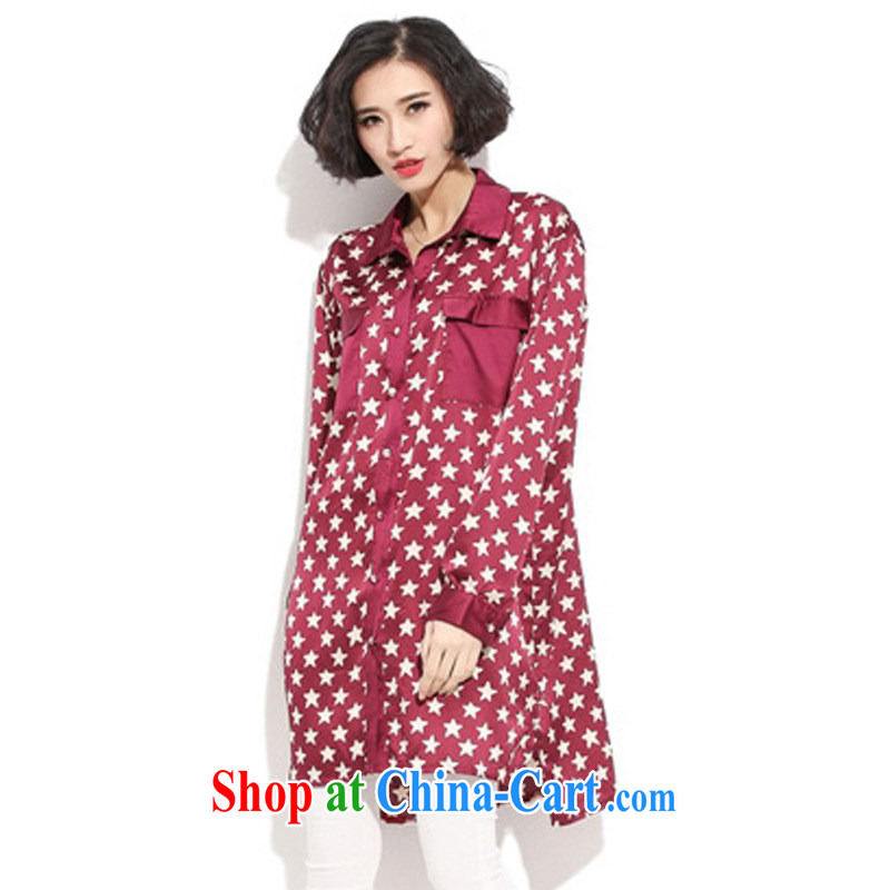 Director of the Advisory Committee 2015 spring new Korean loose the fat XL female fat sister, long, solid T-shirt shirt T-shirt red loose all code chest of tile 128, director of the Advisory Committee (mmys), online shopping