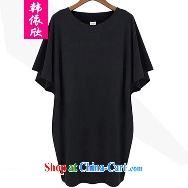 Korea was in accordance with 2015 mm thick beauty dress with thick sister in the summer long, short-sleeved T-shirt black 5 XL, Korea according to Yan, shopping on the Internet