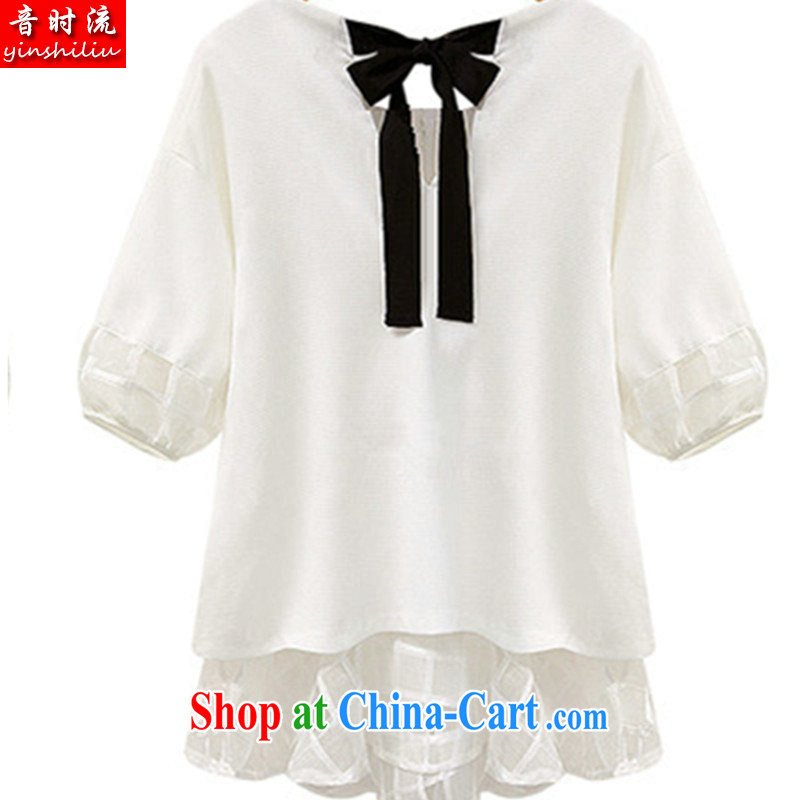 Audio Stream 2015 summer load in Europe and the Code mm thick lace snow woven bowtie short-sleeved dresses S 2598 #SJL white 4XL, sound stream (yshil), online shopping
