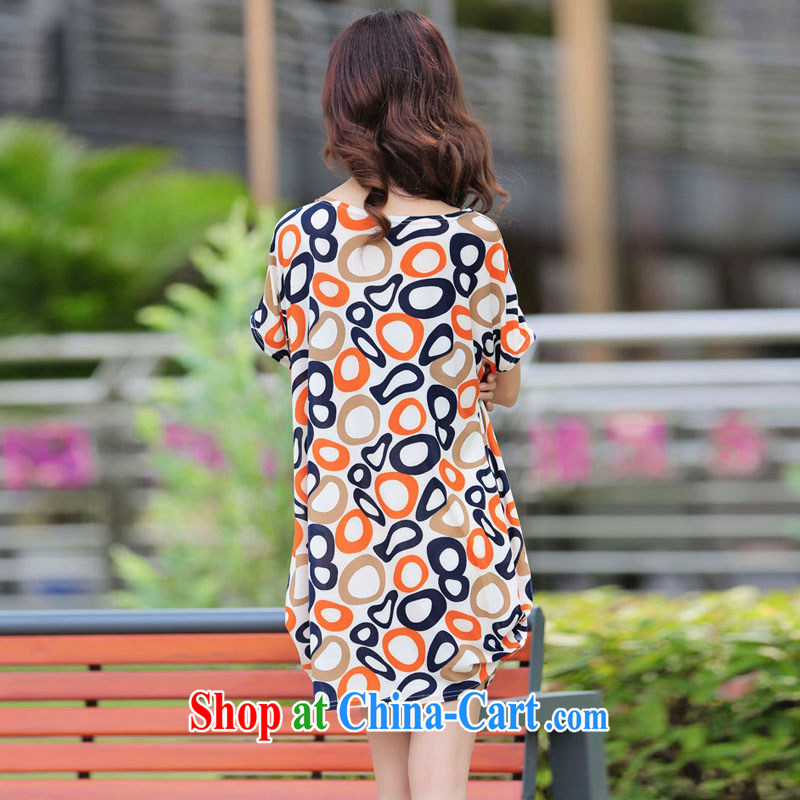 LRWY 2015 summer new colored circle stamp small fresh large, short-sleeve dress girls summer thick MM graphics thin ultra-liberal mask poor pregnant women serving on the picture color codes (for 90 jack - 160 catties MM), lian Ren wu yu, shopping on the Internet