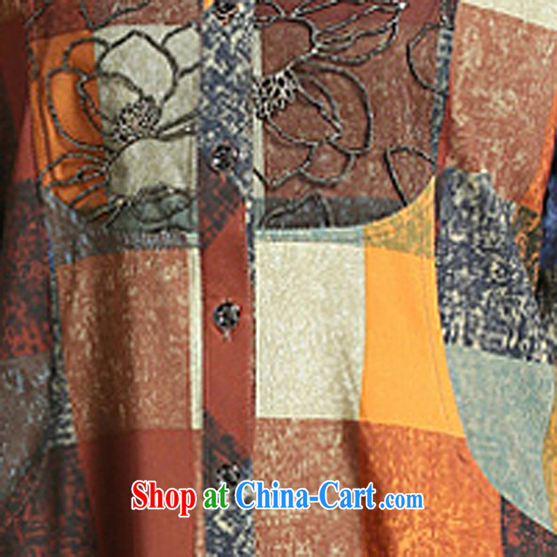 The SSU MAK Chun summer lace shirt long-sleeved checkered mother with T-shirt, the elderly, female 169 lace Wong 4 XL, the SSU Mak, shopping on the Internet