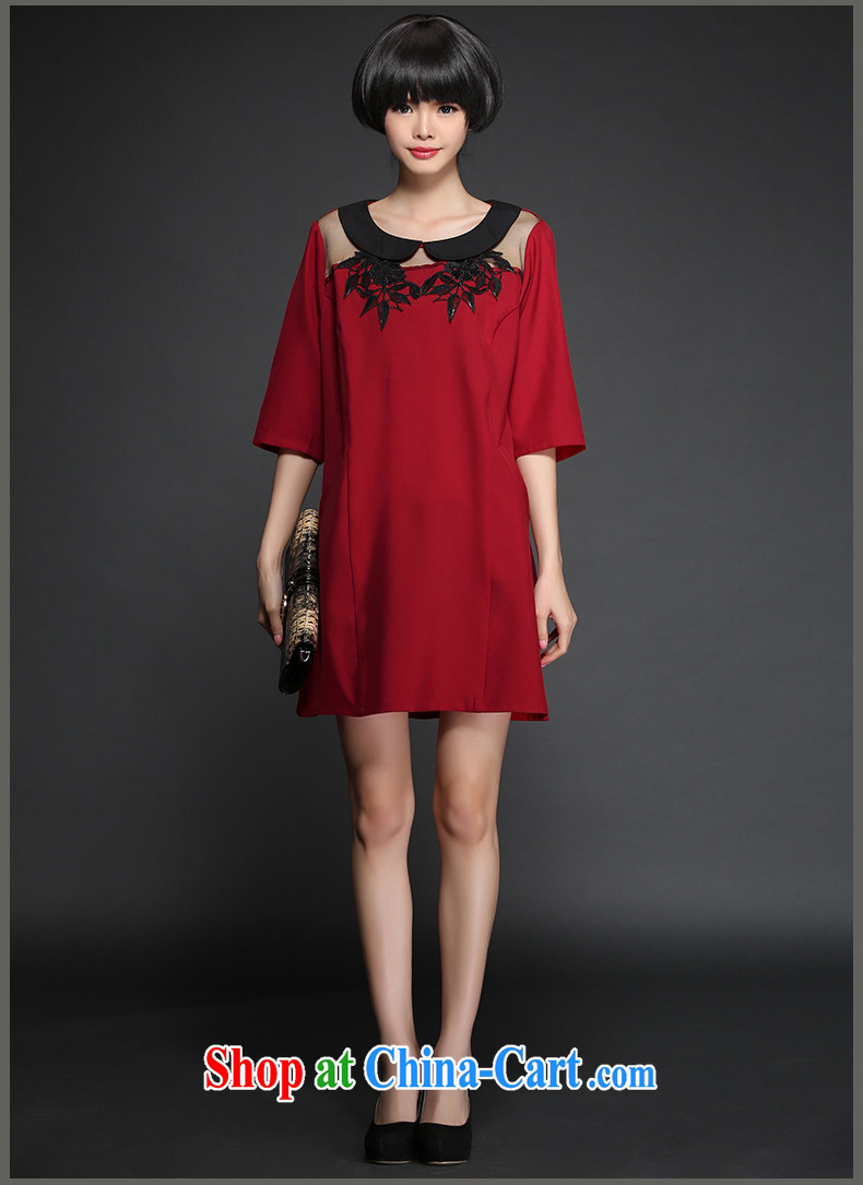 Mephidross economy honey, the Code women's clothing spring new 2015 fashion doll collar embroidered cuff in upscale dresses M 2823 red XL pictures, price, brand platters! Elections are good character, the national distribution, so why buy now enjoy more preferential! Health