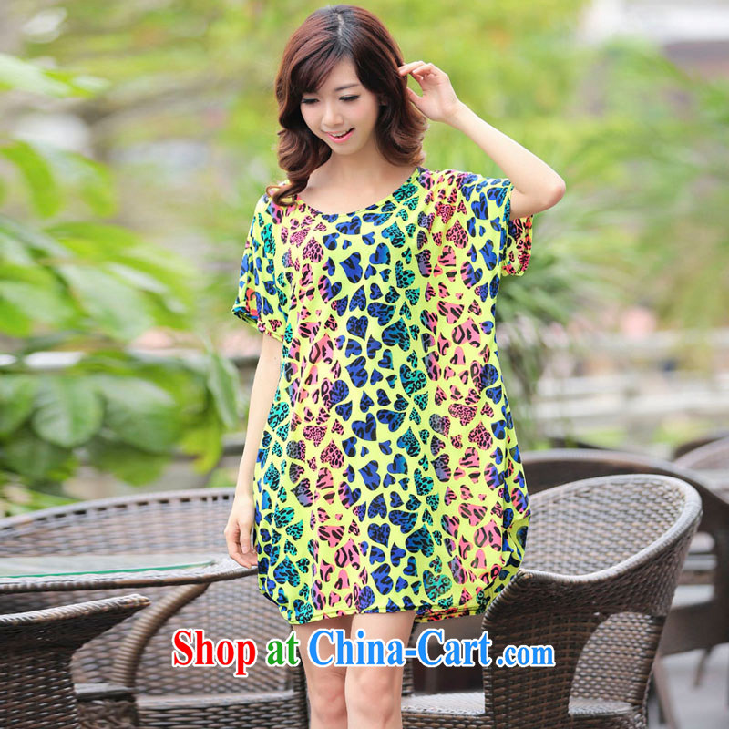 LRWY female summer new color heart-shaped stamp out loose the code short-sleeved dresses thick MM graphics skinny fresh mask poverty focus on pregnant women, clothing picture color codes (for 90 jack - 160 catties MM), lian Ren wu yu, shopping on the Internet