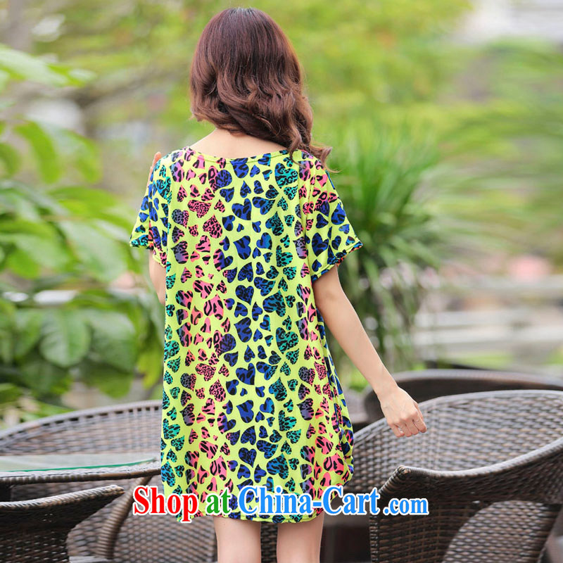 LRWY female summer new color heart-shaped stamp out loose the code short-sleeved dresses thick MM graphics skinny fresh mask poverty focus on pregnant women, clothing picture color codes (for 90 jack - 160 catties MM), lian Ren wu yu, shopping on the Internet