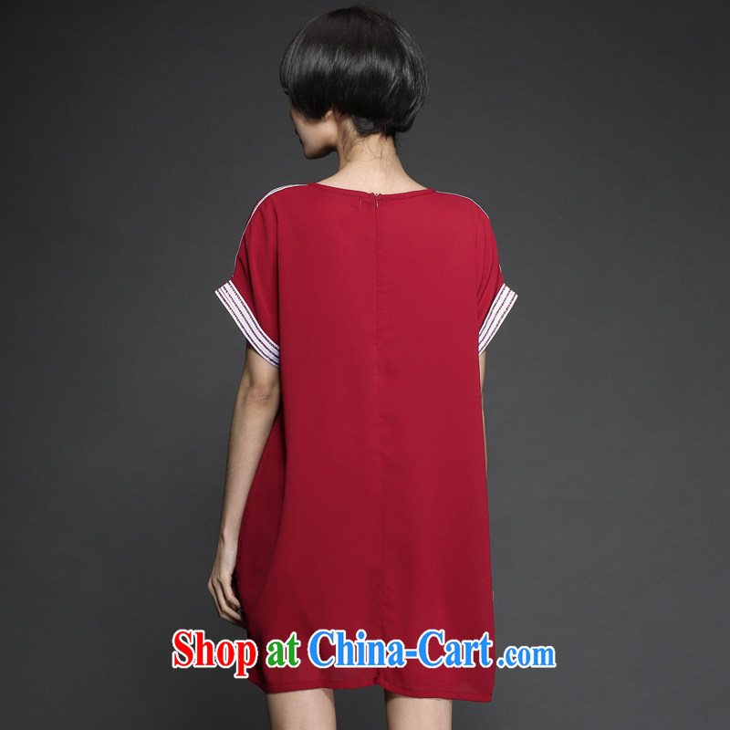 The Code's thick MM summer 2015 summer new V collar hot drill short-sleeve simple snow-woven dresses M 1302 red XXXL 160 recommendations about Jack, bring about Hoda Badran, and shopping on the Internet
