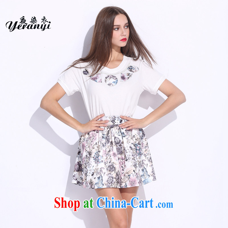 My hair and clothing spring 2015 new, the United States and Europe, female weight 100 mm hem short skirt Kit white 4XL _155 - 170 _ jack