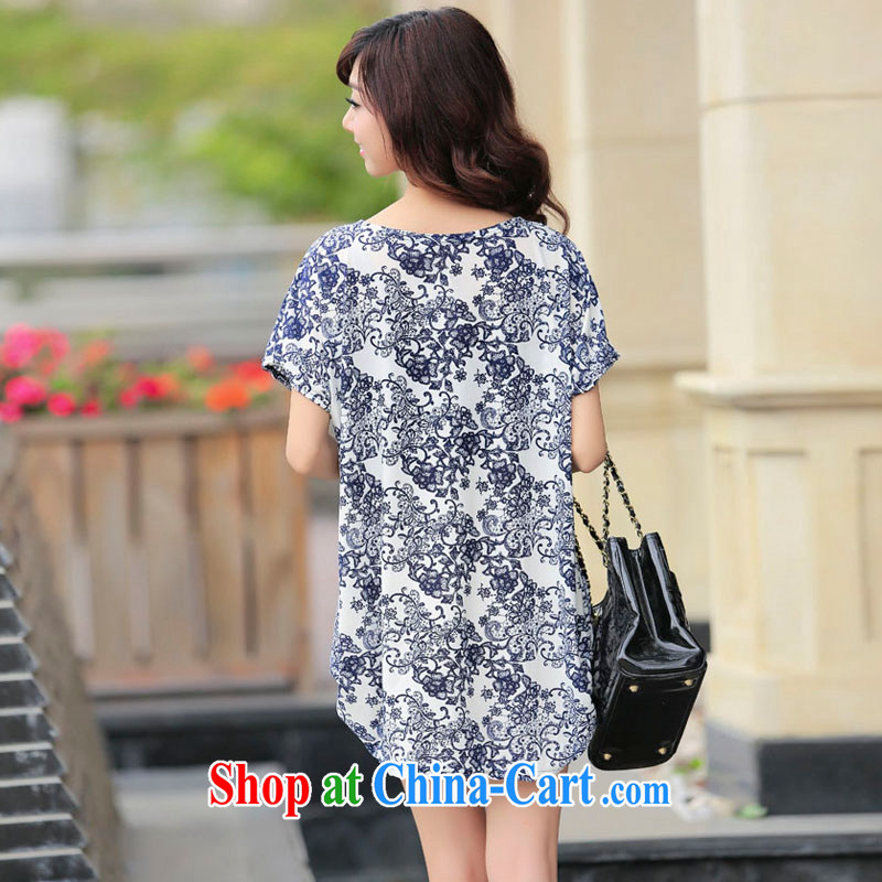 LRWY summer 2015 ultra loose the code stamp short-sleeve dress girls summer is the middle-aged and elderly mother with thick, fat lady with picture color code (for 90 jack - 160 catties MM), lian Ren wu yu, shopping on the Internet