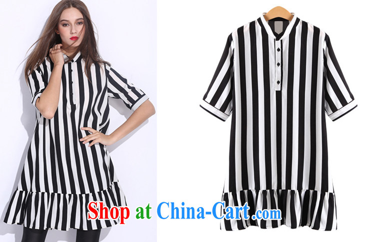 My dyeing clothing summer 2015 new, larger female why Xiao Sheng by default, with black and white stripes and collar dresses black-and-white stripes 6 XL (185 - 200 ) jack pictures, price, brand platters! Elections are good character, the national distribution, so why buy now enjoy more preferential! Health