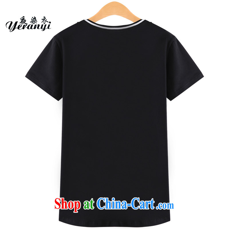 My dyeing clothing summer 2015 new Europe the Code women dyeing and urban chic short-sleeved round neck T-shirt black 4XL (155 - 170 ) jack, my dyeing clothing (yeranyi), online shopping