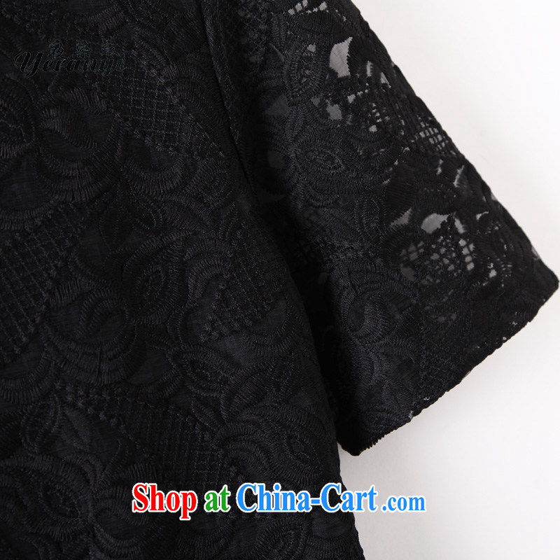My dyeing clothing summer 2015 new, the United States and Europe, female biological empty loose lace dress black 6 XL (185 - 200 ) jack, my dyeing clothing (yeranyi), online shopping