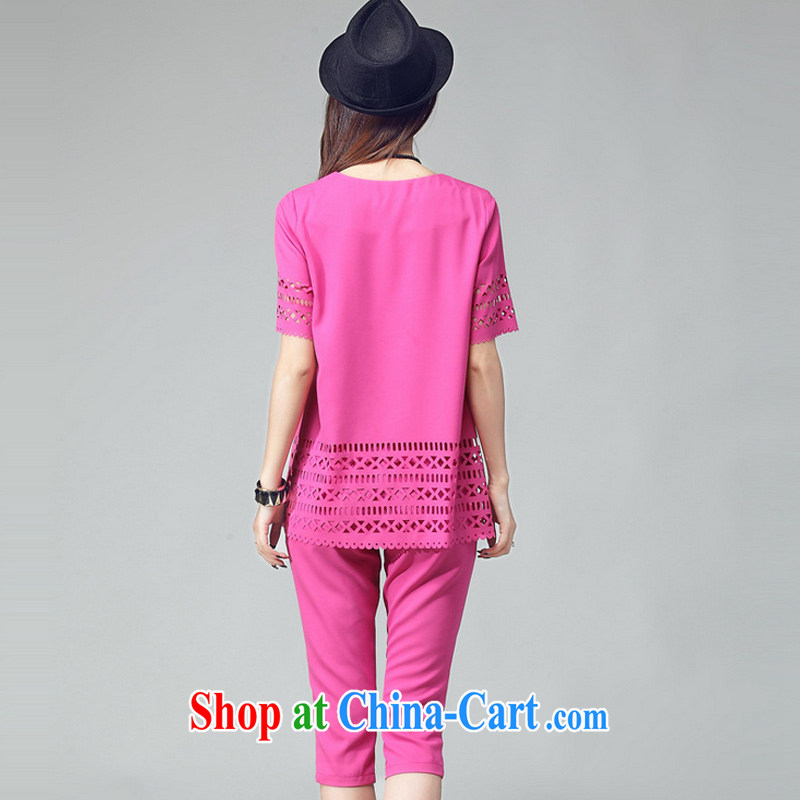 MissDonut 2015 summer New, and indeed increase, female biological empty loose snow woven shirts T-shirt + 7 pants two-piece lounge suite of the Red Cross (ICRC) code 3XL, MissDonut, shopping on the Internet
