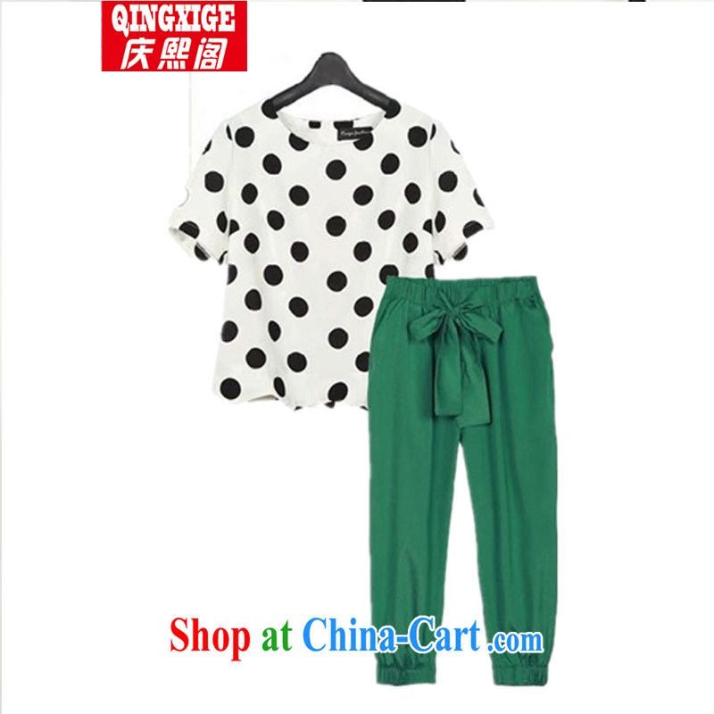 Kyung-hee-ko in Europe and the Code's 2015 summer thick MM new retro dot snow woven shirts, 7 pants two-part kit picture color (in stock) the code 5 XL, Kyung-hee-ko, and shopping on the Internet