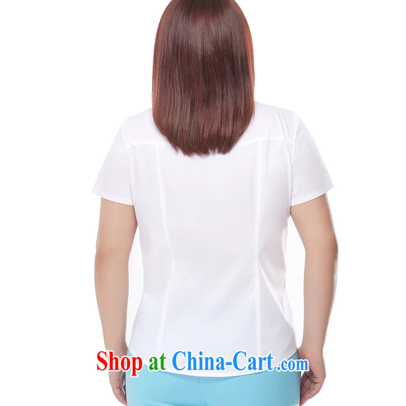 MsShe XL women summer 2015 new emphasis on sister OL long-sleeved video thin flip T-shirts shirt pre-sale 7347 white short-sleeved - pre-sale on 30 June to the 6 XL, Susan Carroll, Ms Elsie Leung Chow (MSSHE), online shopping