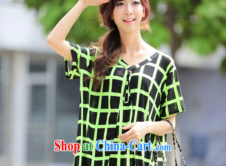 LRWY summer 2015 new ultra-loose the fat XL plaid short-sleeved dresses V collar graphics thin thick MM larger dresses fat lady with maternity dress picture color codes - For 100 jack - 200 catties MM pictures, price, brand platters! Elections are good character, the national distribution, so why buy now enjoy more preferential! Health