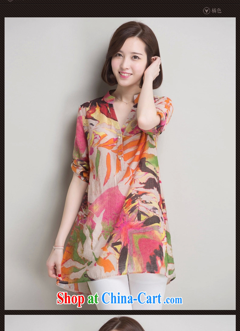 Julie M for summer 2015 new stamp duty cotton the large yards, shirt women's clothing 8810 orange flower XXXL pictures, price, brand platters! Elections are good character, the national distribution, so why buy now enjoy more preferential! Health