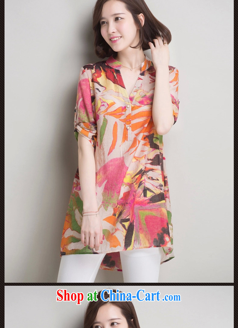 Julie M for summer 2015 new stamp duty cotton the large yards, shirt women's clothing 8810 orange flower XXXL pictures, price, brand platters! Elections are good character, the national distribution, so why buy now enjoy more preferential! Health