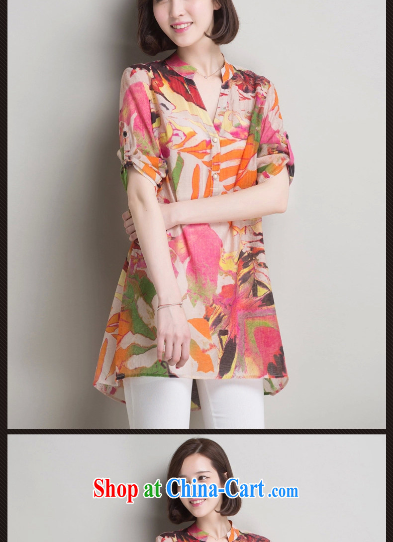 Julie M for summer 2015 new stamp duty cotton the large yards, shirt women's clothing 8810 orange flower XXXL pictures, price, brand platters! Elections are good character, the national distribution, so why buy now enjoy more preferential! Health