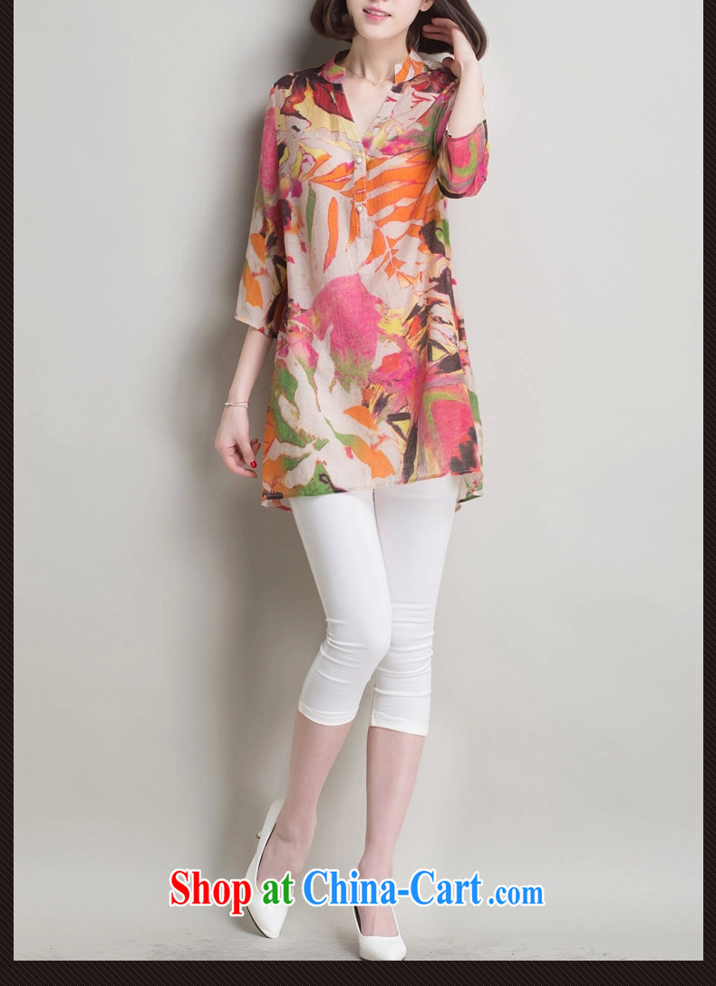 Julie M for summer 2015 new stamp duty cotton the large yards, shirt women's clothing 8810 orange flower XXXL pictures, price, brand platters! Elections are good character, the national distribution, so why buy now enjoy more preferential! Health