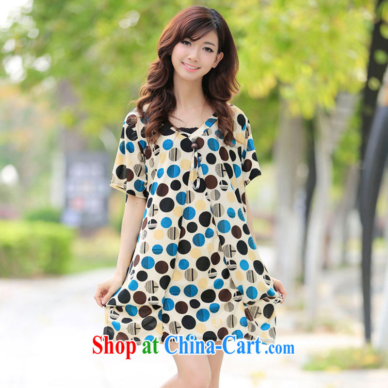 LRWY summer 2015 New Wave point V stamp duty for the loose short-sleeved dresses, 200 jack and indeed XL skyline, short skirts maternity dress picture color codes - For 100 jack - 200 catties MM, lian Ren wu yu, shopping on the Internet