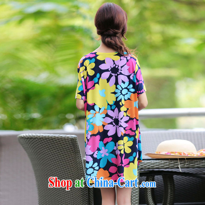LRWY 2015 summer new idyllic small fresh and ultra-liberal 200 Jack thick MM larger V stamp duty for short-sleeved dresses women maternity dress suits are codes - For 100 jack - 200 catties MM, lian Ren wu yu, shopping on the Internet