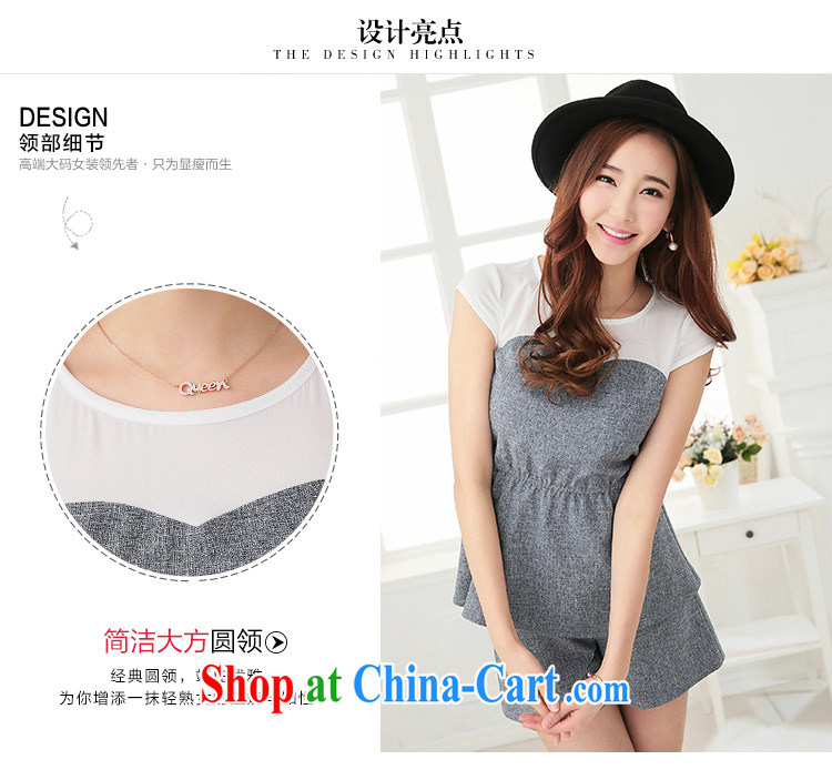 cheer for 2015 XL girls thick MM summer new Korean video thin black-out poverty short-sleeved snow woven stitching shirts 2726 gray 3 XL pictures, price, brand platters! Elections are good character, the national distribution, so why buy now enjoy more preferential! Health