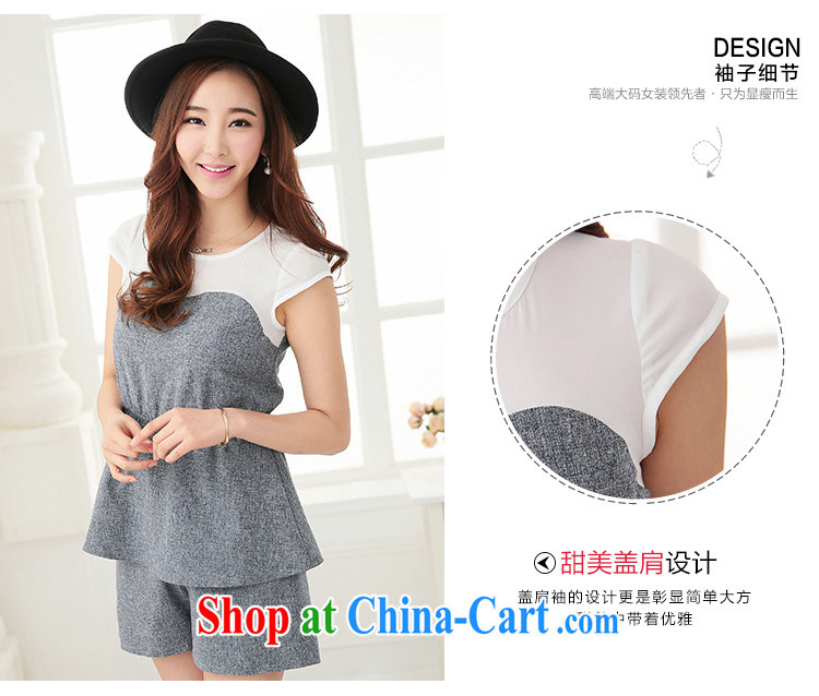 cheer for 2015 XL girls thick MM summer new Korean video thin black-out poverty short-sleeved snow woven stitching shirts 2726 gray 3 XL pictures, price, brand platters! Elections are good character, the national distribution, so why buy now enjoy more preferential! Health