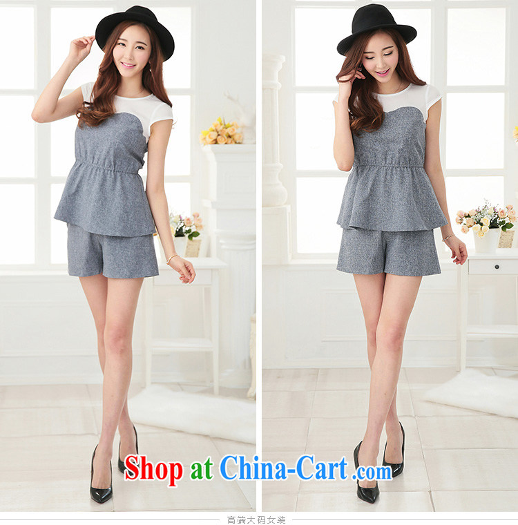 cheer for 2015 XL girls thick MM summer new Korean video thin black-out poverty short-sleeved snow woven stitching shirts 2726 gray 3 XL pictures, price, brand platters! Elections are good character, the national distribution, so why buy now enjoy more preferential! Health