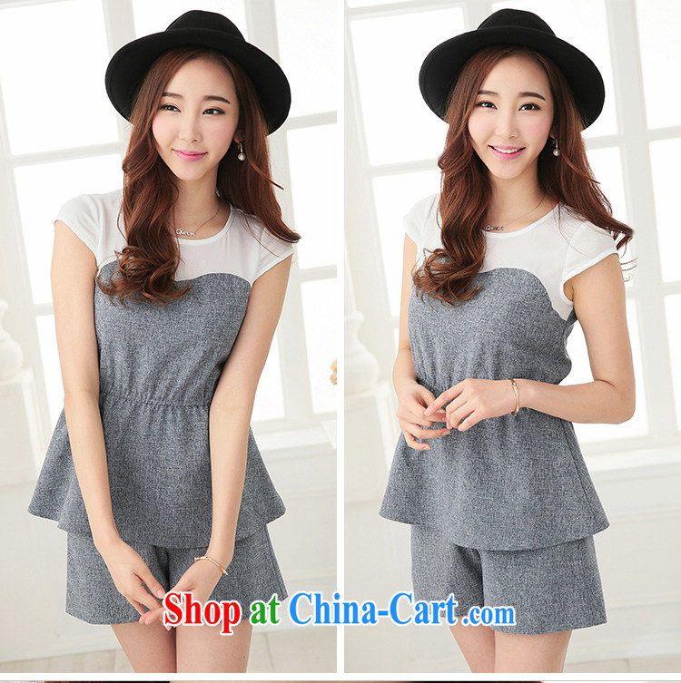 cheer for 2015 XL girls thick MM summer new Korean video thin black-out poverty short-sleeved snow woven stitching shirts 2726 gray 3 XL pictures, price, brand platters! Elections are good character, the national distribution, so why buy now enjoy more preferential! Health