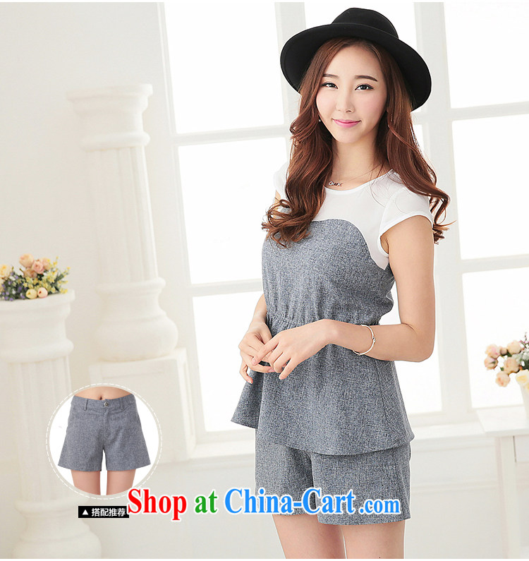 cheer for 2015 XL girls thick MM summer new Korean video thin black-out poverty short-sleeved snow woven stitching shirts 2726 gray 3 XL pictures, price, brand platters! Elections are good character, the national distribution, so why buy now enjoy more preferential! Health