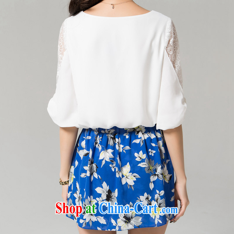 blue if the water increase, female 2015 summer new thick MM Body skirt 100 hem skirt loose stamp shorts skirt large blue code XXXXL, blue water (lrosey), online shopping