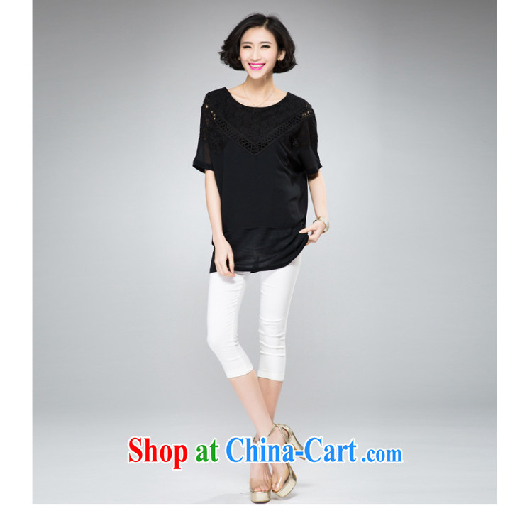 Eternal show the fat XL girls T-shirts thick sister 2015 summer new thick mm thick, graphics thin, long, sweet V-lace loose T-shirt apricot 2 XL pictures, price, brand platters! Elections are good character, the national distribution, so why buy now enjoy more preferential! Health