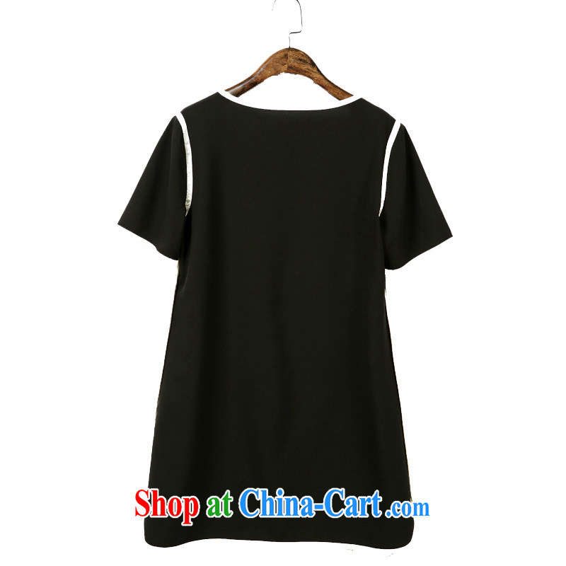 Robert Black $2015 summer new round-collar short-sleeve dress in Europe and America, the girls relaxed dress black 1926 XL 5 180 - 190 Jack left and right, Bo, and shopping on the Internet